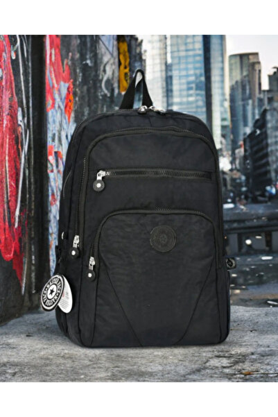 KY Multi-Compartment Orthopedic Waterproof Black Backpack with Water Bottle C...