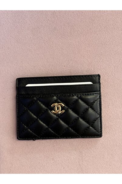 BETTY Siyah Hakiki Deri Kartvizitlik