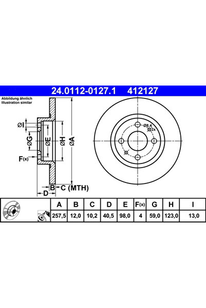Ate Disc Frana Alfa Romeo 145/155 Fiat 500/Punto/Tempra