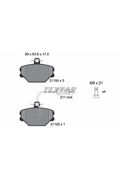 TEXTAR Set Placute Frana Frana Disc Fiat Tempra/Tipo Lancia Dedra