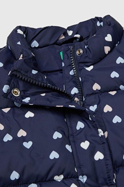 United Colors of Benetton Baby Girl 2V3Ygj00O-25K Patterned Vest Navy Blue