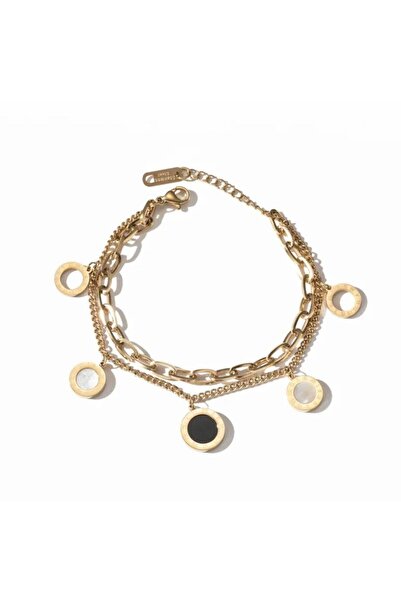 Pursehuit Brățară aurie, oțel inoxidabil, în 2 straturi, suflată cu aur de 18...