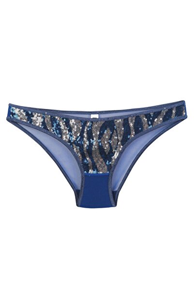 Akbeniz Slip din 2 piese pentru femei Mdsrdm, albastru bleumarin, cu paiete