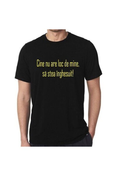 OEM Tricou negru, bumbac, cu mesaj amuzant, mărimea S