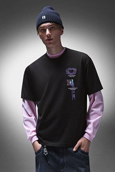 Bershka Kısa kollu baskılı tişört