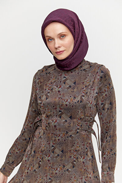 Setrms Desenli İpeksi Kupra Elbise