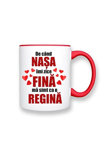 OEM Cană personalizată cu mesaj: „De când nașa mea mă numește fină, mă simt r...