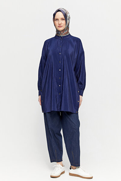 Setrms Hakim Yakalı Düşük Omuz Paraşü Tunik