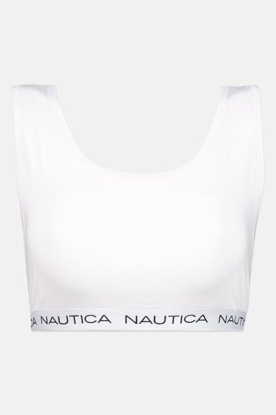 Nautica Women 2 Pieces Non Padded Brand Logo Bralette, White