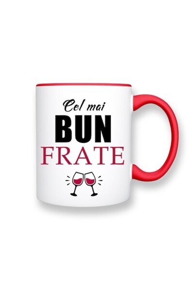 OEM Cană personalizată pentru frate cu mesajul „Cel mai bun frate”, interior ...