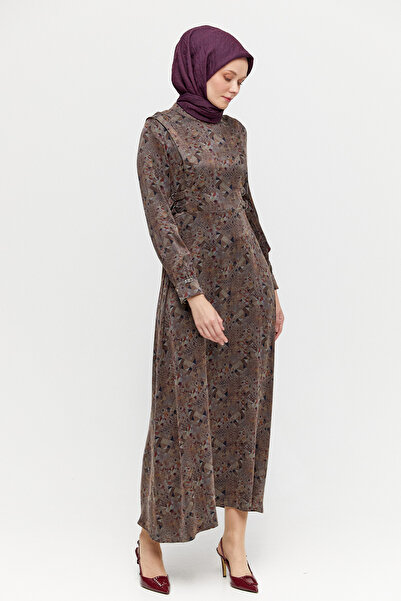 Setrms Desenli İpeksi Kupra Elbise