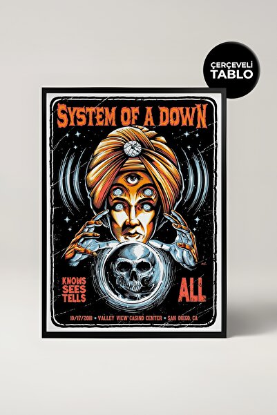 House Gorgeous Pictură cu cadru retro cu design de concert The System of a Down