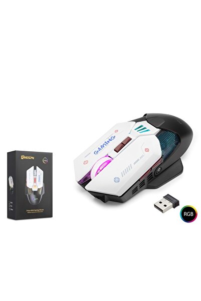MKESPN W19 Gaming Mouse Kablosuz + Kablolu 10000 Dpi 7 Tuş Makro 1000Hz Rgb O...