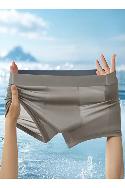 CN Men's Frosted Sliky Fiber Fabric Boxer Shorts Cool and Comfortable,Breathable for Daily Wear and Fitness