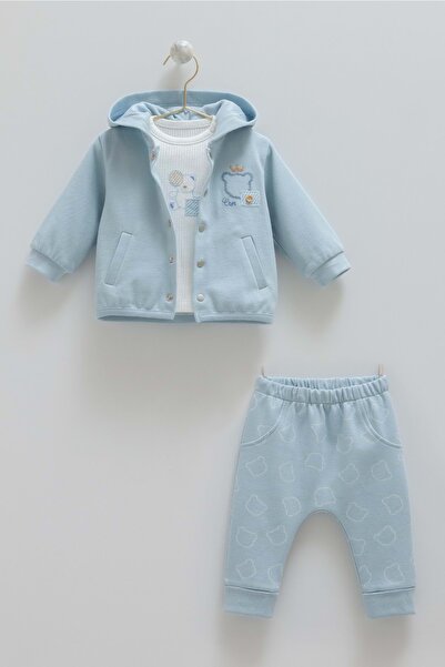 Caramell Very Cool Hooded Triple Bottom Top Set Blue