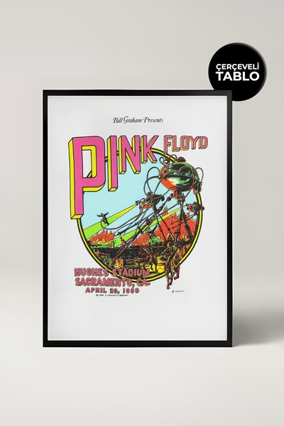 House Gorgeous Pictură cu cadru retro cu design de concert Pink Floyd Nr.:2