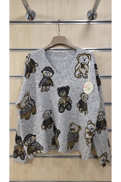 Park Moda Wool Sweater Teddy Bear Pattern