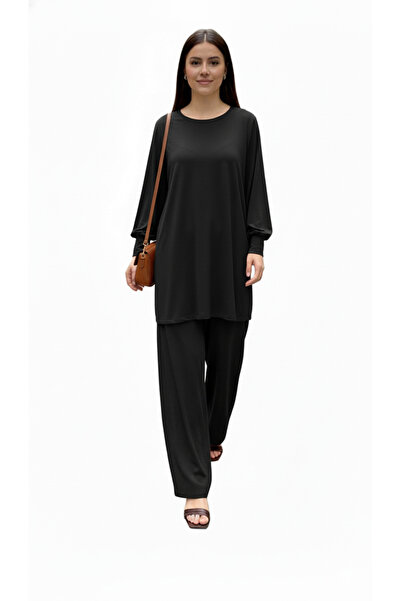 Noi Krep Jarse Long Sleeve Blouse with Cuffs