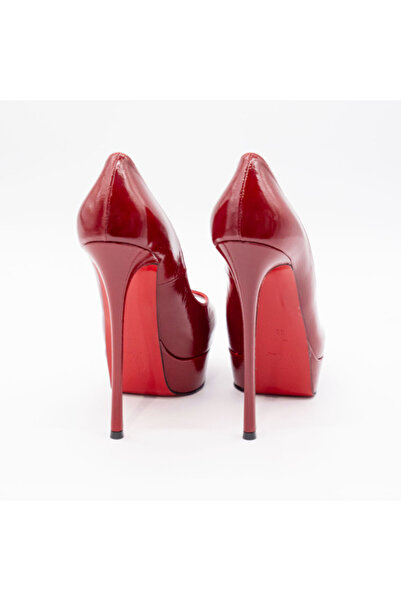 Christian Louboutin PANTOFI FETISH PEEP ROSII - TOC 150 MM