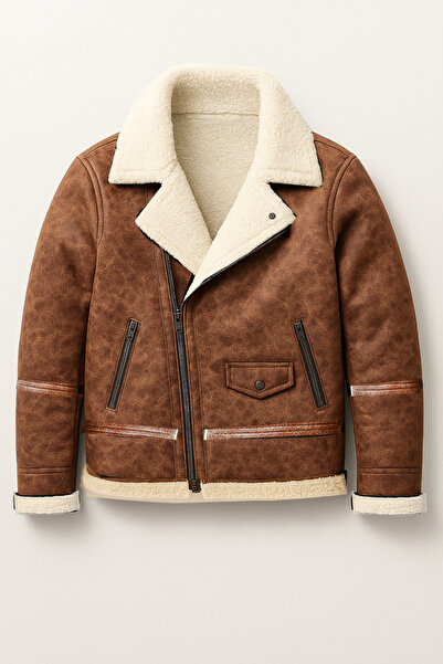 Fiyesmen kürklü suni deri erkek mont -1119-