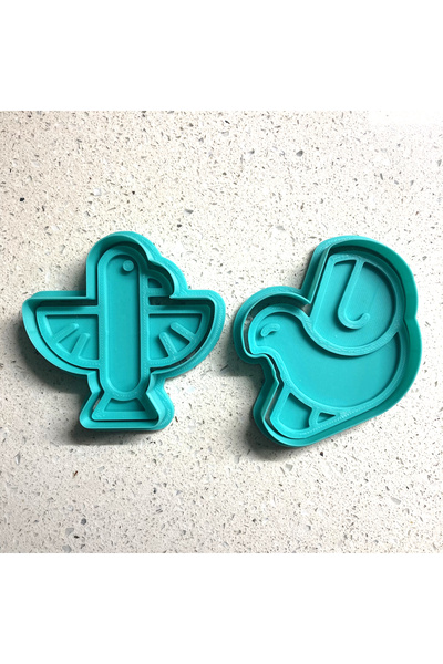 Craftelle Artistic Birds Set of 2 Cookie Cutters Ethnic Dove Bohemian, Sugar Dough, Clay Sculpting