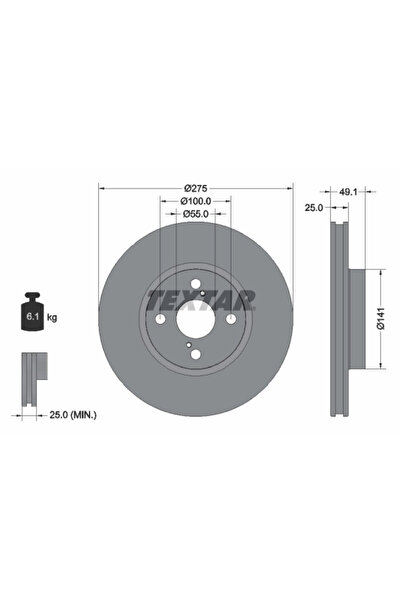 TEXTAR Disc Frana Toyota Corolla