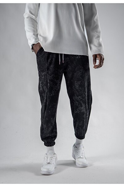 Superbluemexico Unisex Pleated Patterned Jacquard Jogger Pants