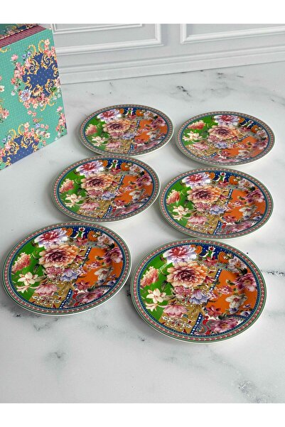 ROSSEV Floral Pasta Plate Set of 6