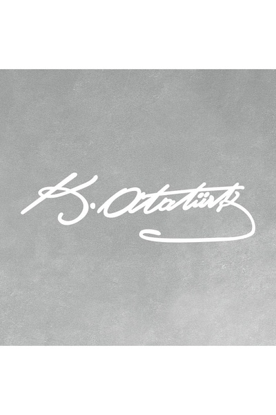 AYKA3DDESIGN Mustafa Kemal Atatürk Imzası Araba Cam Sticker (20x5,5cm) Beyaz ...