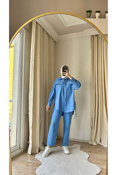 My City 8870 - Stylish Comfortable Herringbone Front Double Pocket Shirt Pants Set