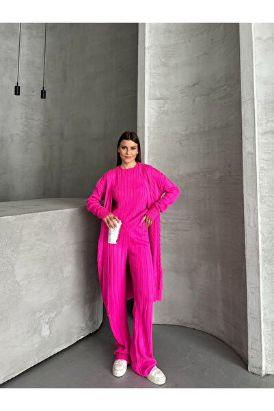 Knitoryx Women's Knitwear 3-Piece Set – Cardigan, Sweater and Pants 4 Colors |