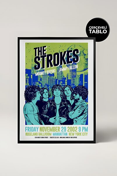 House Gorgeous The Strokes Konser Tasarımlı Retro Çerçeveli Tablo No:3