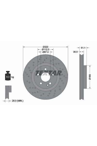 Krieger Disc frana Mercedes-Benz Clasa A/Clasa B Sports Tourer/Cla Shooting B...