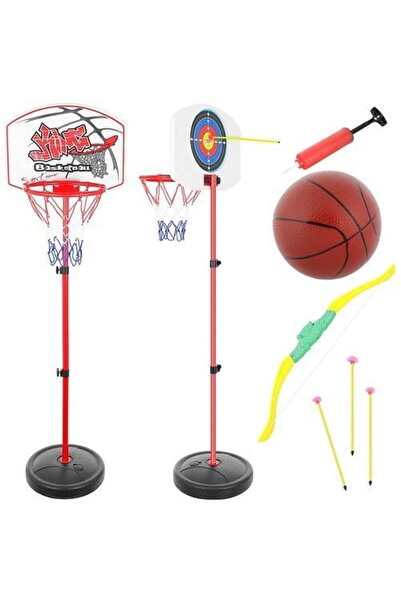 Selgot Set coș de baschet 2 în 1 cu țintă și coș de baschet, minge, pompă, ar...
