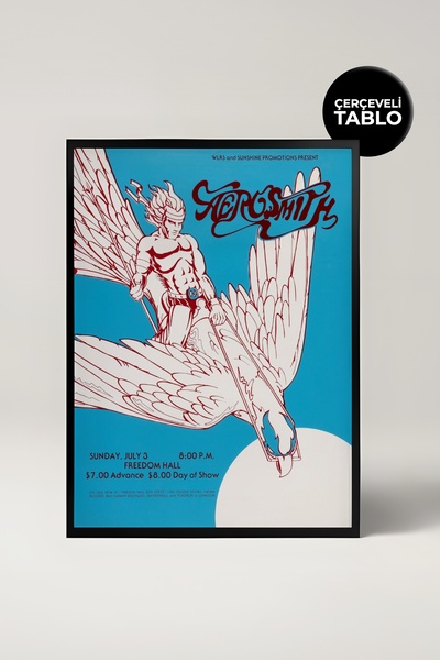 House Gorgeous Tablou cu rama retro cu design de concert Aerosmith nr.1