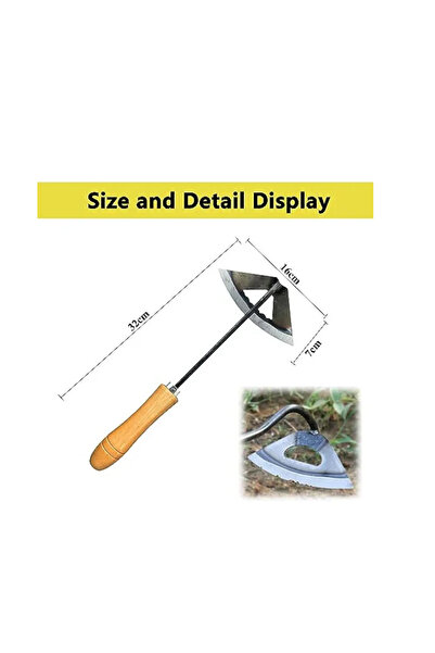 OEM Gardening hoe, metal/wood, natural/silver, 32x16x7cm