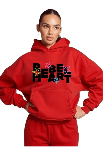 ArtYus Unisex Rebel Heart Colorat Special cu imprimeu Bumbac supradimensionat...