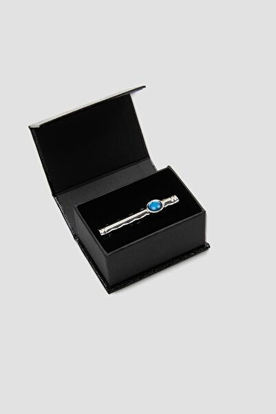 Abbate 98002 Silver Mavi Erkek Kravat İğnesi
