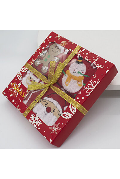 velve Set of four pairs of socks with Printed , size 35-38 and gift box, red, Model 2