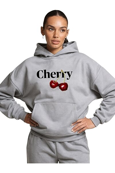 ArtYus Unisex Cherry Colored Special cu imprimeu Cotton supradimensionat cu g...