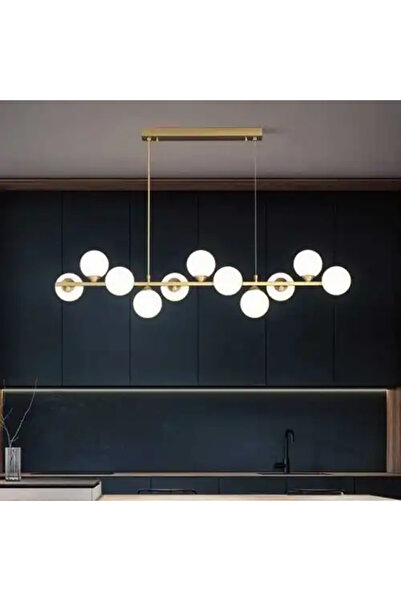 LED CONCEPT Lustra LED cu abajururi, aurie, liniara, 100x24x110cm, 11xG9