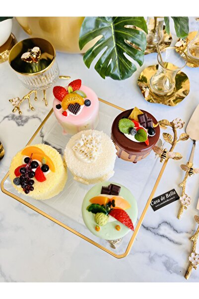 CASA DE BELLA Gold Edged 29 Piece Honey Beetle Presentation Serving Set