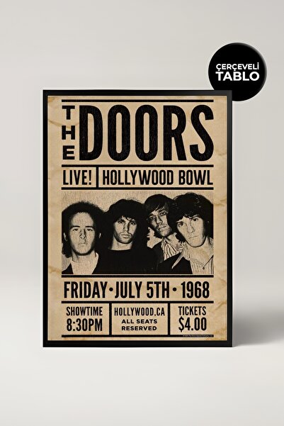 House Gorgeous The Doors Jim Morrison Concert Design Πίνακας με ρετρό κορνίζα