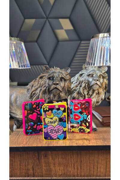 Emba Çakmak Manyotolu Metal Love Temalı Arkası Aynalı Şık Tasarım