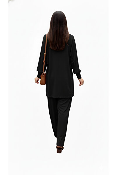 Noi Krep Jarse Long Sleeve Blouse with Cuffs