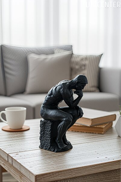 TUTACENTER Modern Düşünen Adam Biblo 15 cm Plastik Heykel Figür Ev Ofis Dekoru