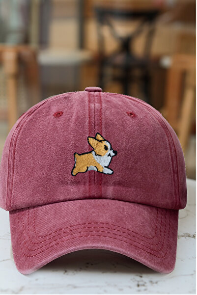 CAP BROS Cute Dog Corgi Embroidery Vintage Cap Hat