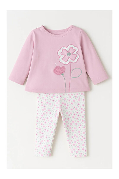 kidstalya Baby Girl Set with Pink Floral Leggings