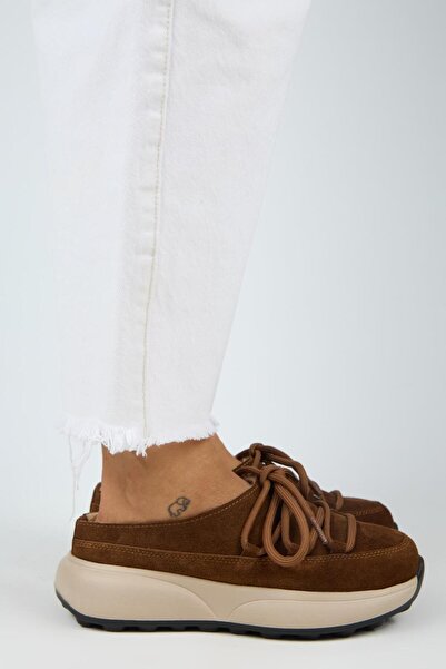 Manijero Koralia Women's Genuine Leather Sabo Tan Slippers