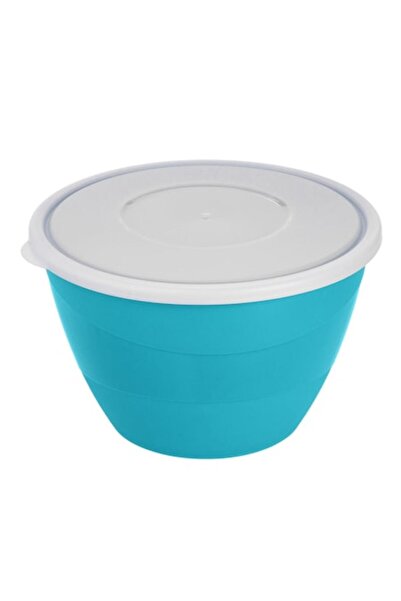 SHOPIENS Plastic Food Container 4L Blue with White Lid - Microwave & Dishwasher Safe (MYONNA)